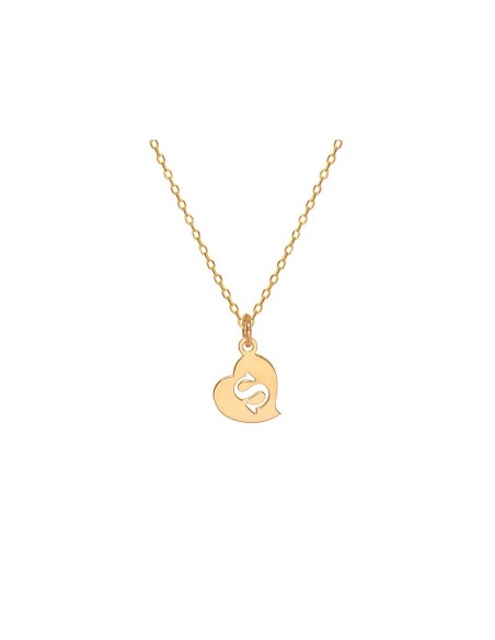 Colgante Oro 1ª Ley Corazon Letra Calada Personalizado