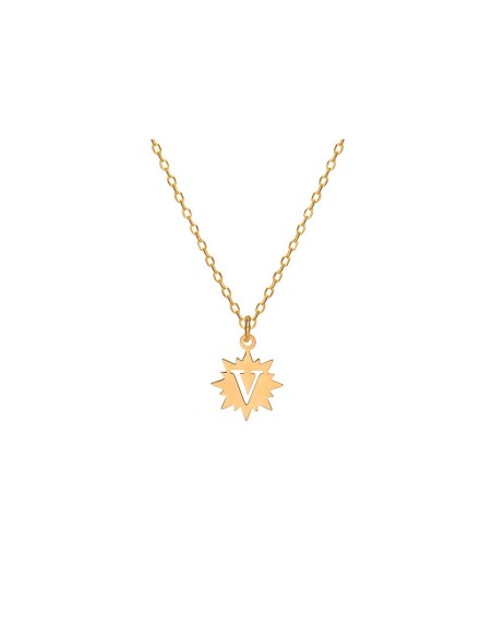 Colgante Oro 1ª Ley Puntas Letra Calada Personalizado