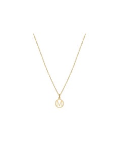 Colgante Oro 1ª Ley Letra Con Bisel Alrededor 9.5mm Diametro