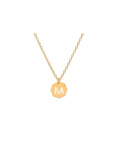 Colgante Oro 1ª Ley Octogonal Letra Calada Personalizado