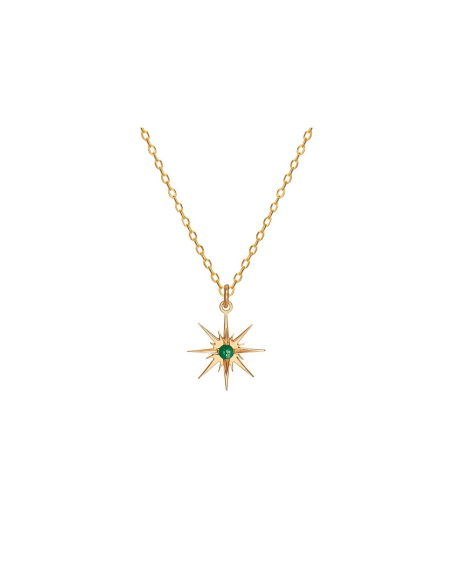 Colgante Oro 1ª Ley Rosa De Los Vientos Esmeralda